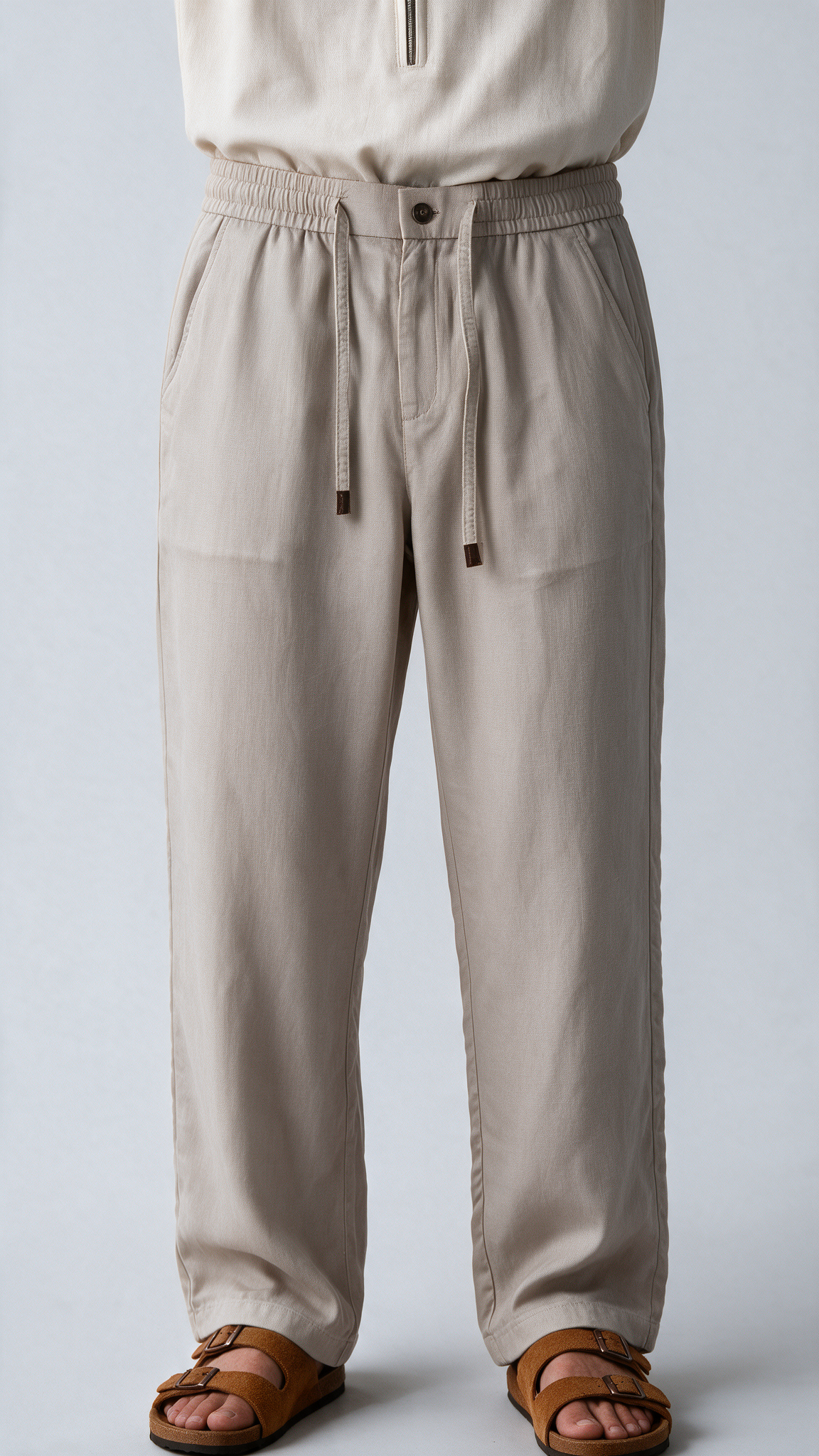 Dress Linen Pant - IVORY GREY