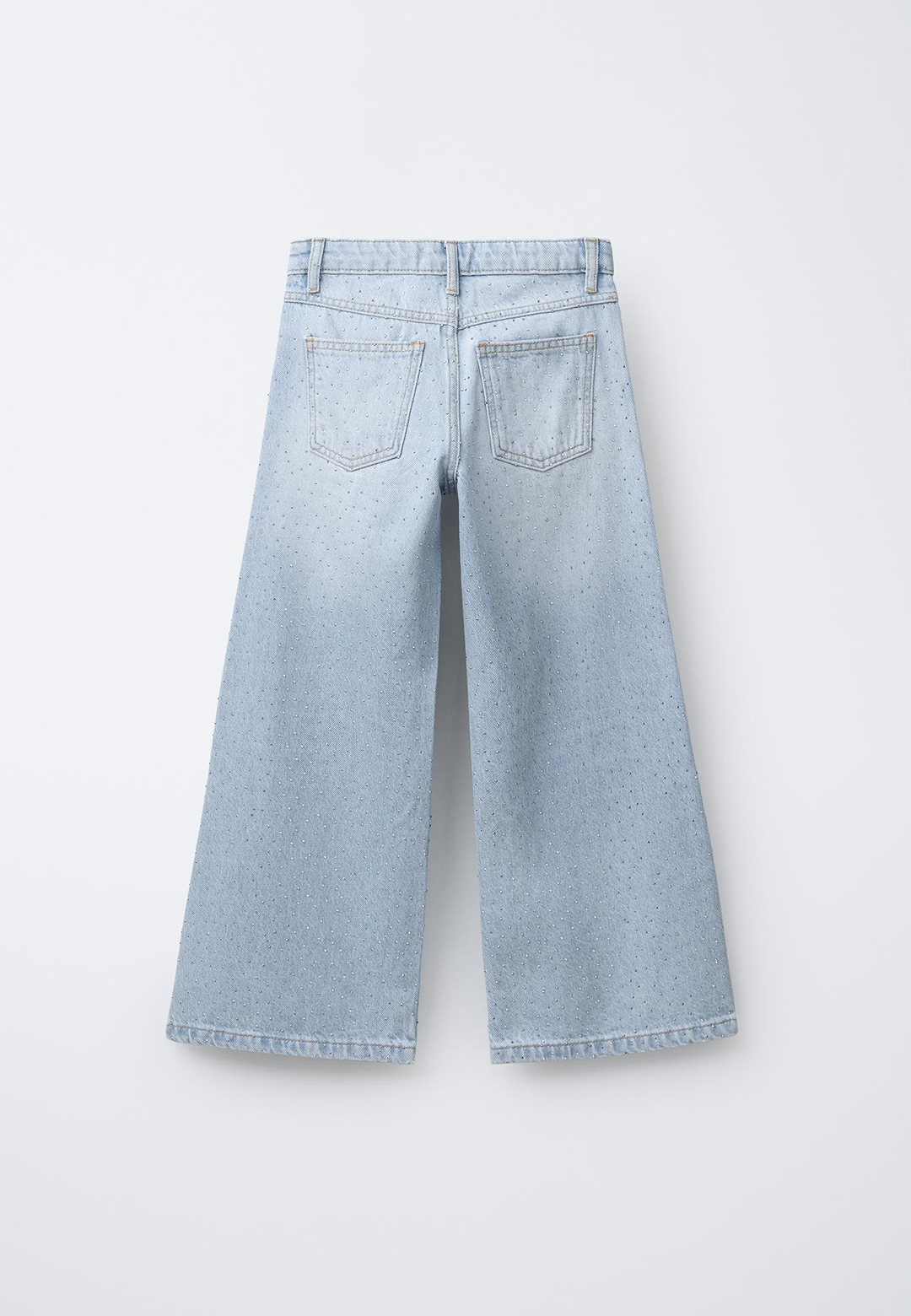 Shiny Studs Denim Jeans – Faded Light Blue