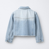Shiny Studs Denim Jacket – Faded Light Blue