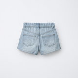 Shiny Studs Denim Shorts – Faded Light Blue