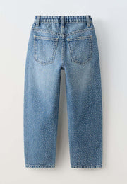 DENIM JEANS WITH STUDS - MID BLUE