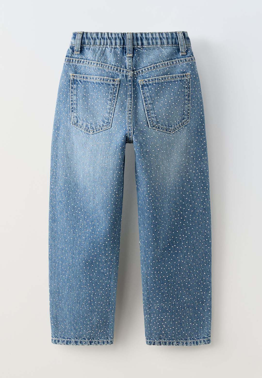 DENIM JEANS WITH STUDS - MID BLUE