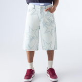 Star Embroidery Baggy Bermuda Shorts