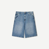 Baggy Denim Bermuda Shorts - Mid Blue