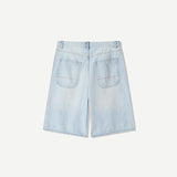 Baggy Denim Bermuda Shorts - Light Blue