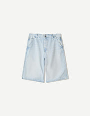 Baggy Denim Bermuda Shorts - Light Blue