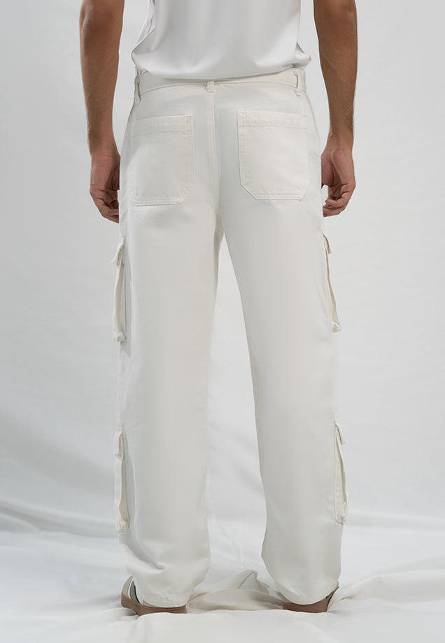 Cropped Fit Denim Jacket - White
