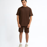 Waffle Knit Twin Set - Chocolate Brown