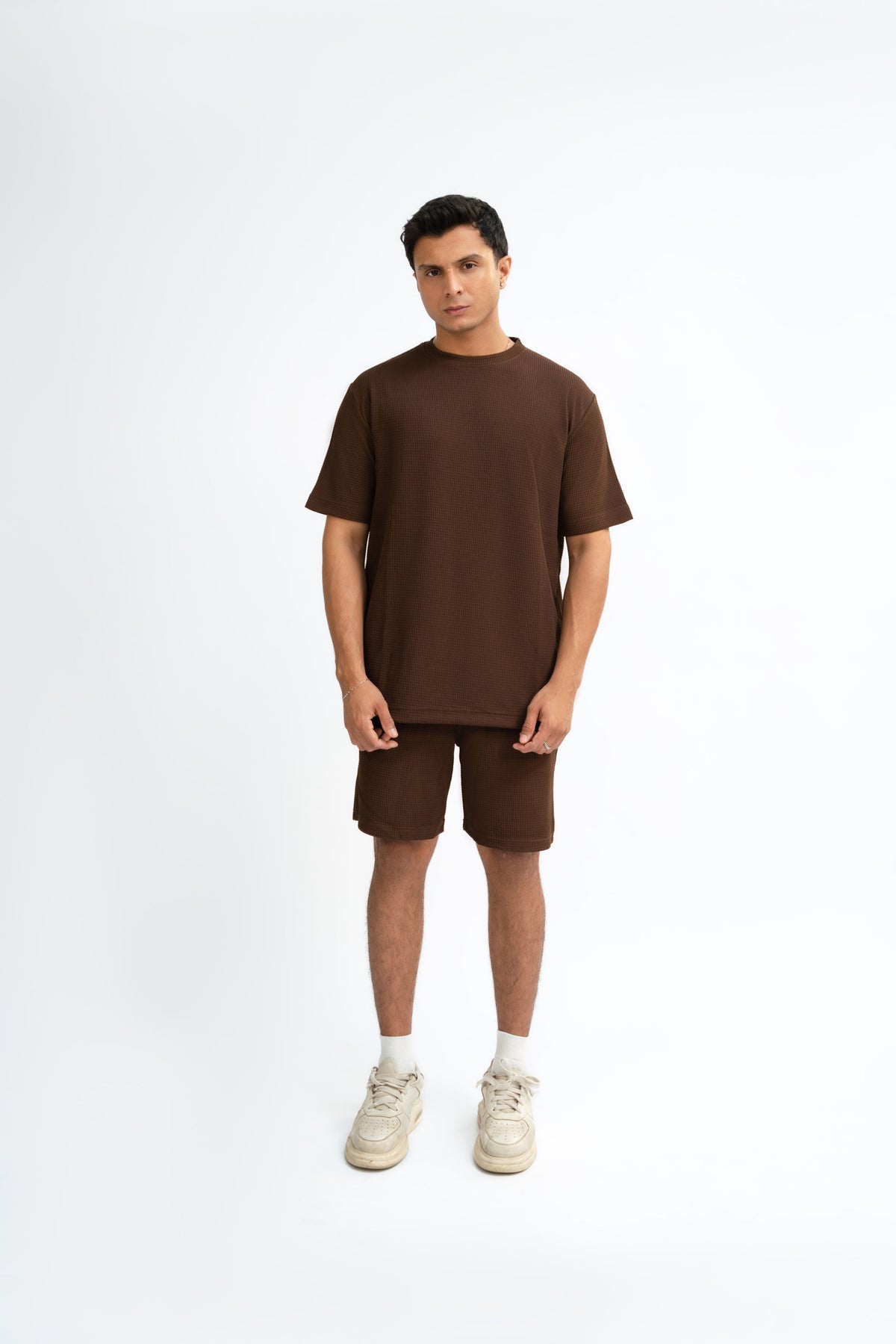 Waffle Knit Twin Set - Chocolate Brown