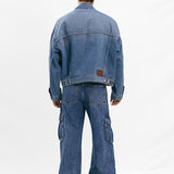 Basic Oversized Jacket - Denim Blue