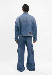 Basic Oversized Jacket - Denim Blue