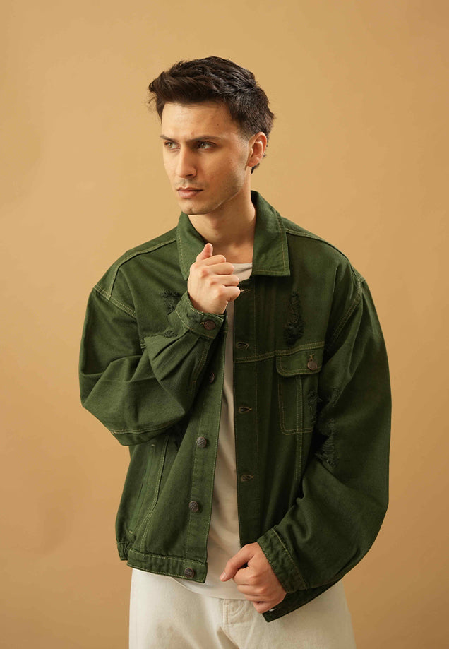 Green Dyed Oversized Jacket