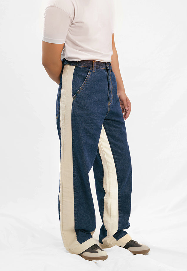 Denim Jacket - Blue & White