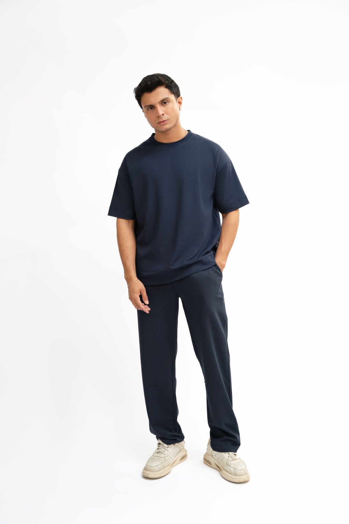 Airy Cotton Oversized T-Shirt - Midnight Blue