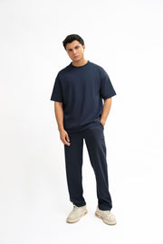 Airy Cotton Oversized T-Shirt - Midnight Blue