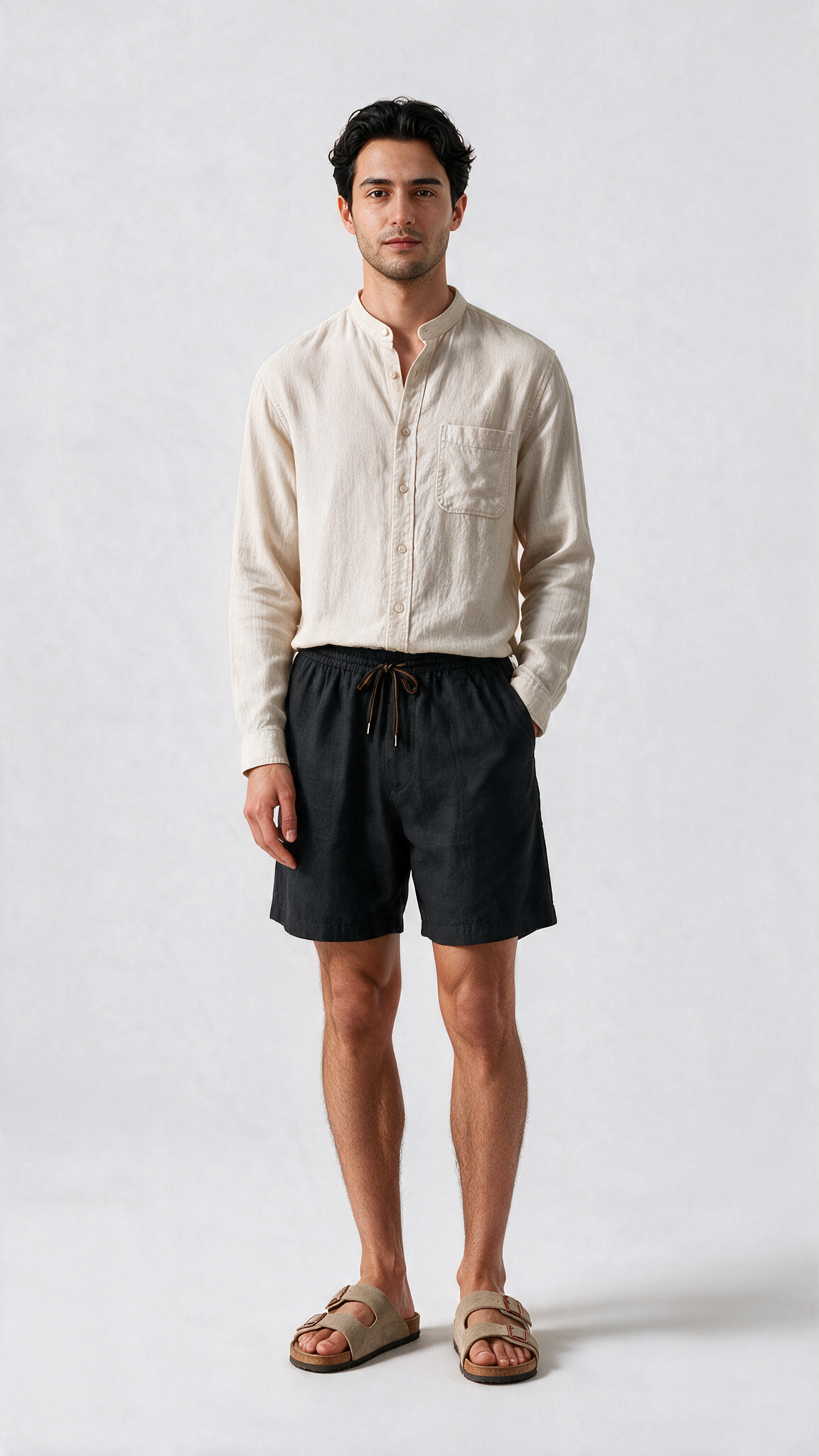 Linen Shorts - Black