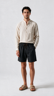 Linen Shorts - Black