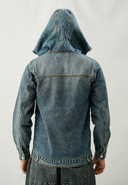 Denim Hooded Jacket - Smoky Blue