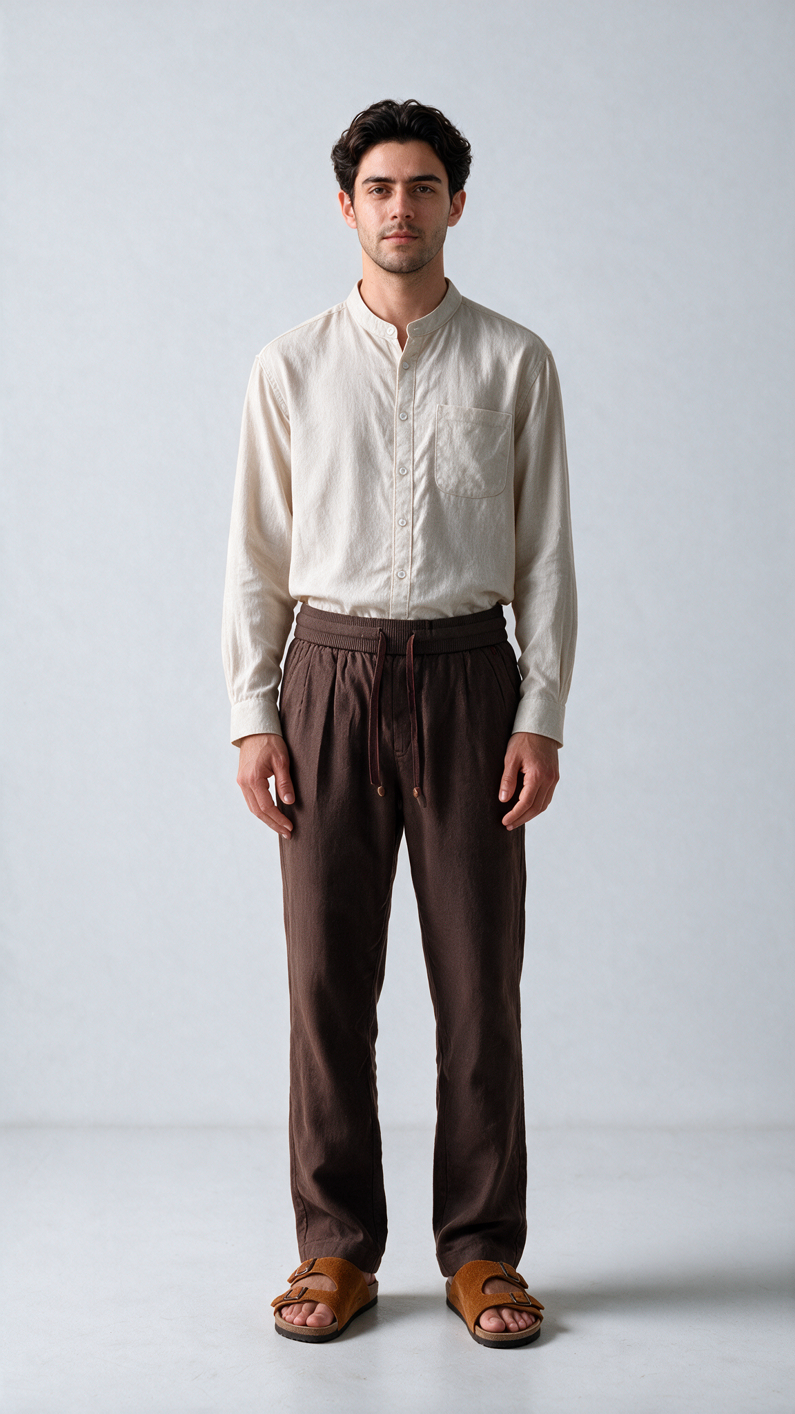 Linen Pant - Walnut Brown