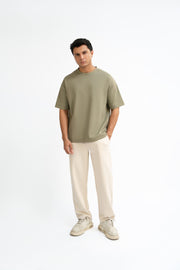Tapered Fit Sweat Pants - Cream Beige