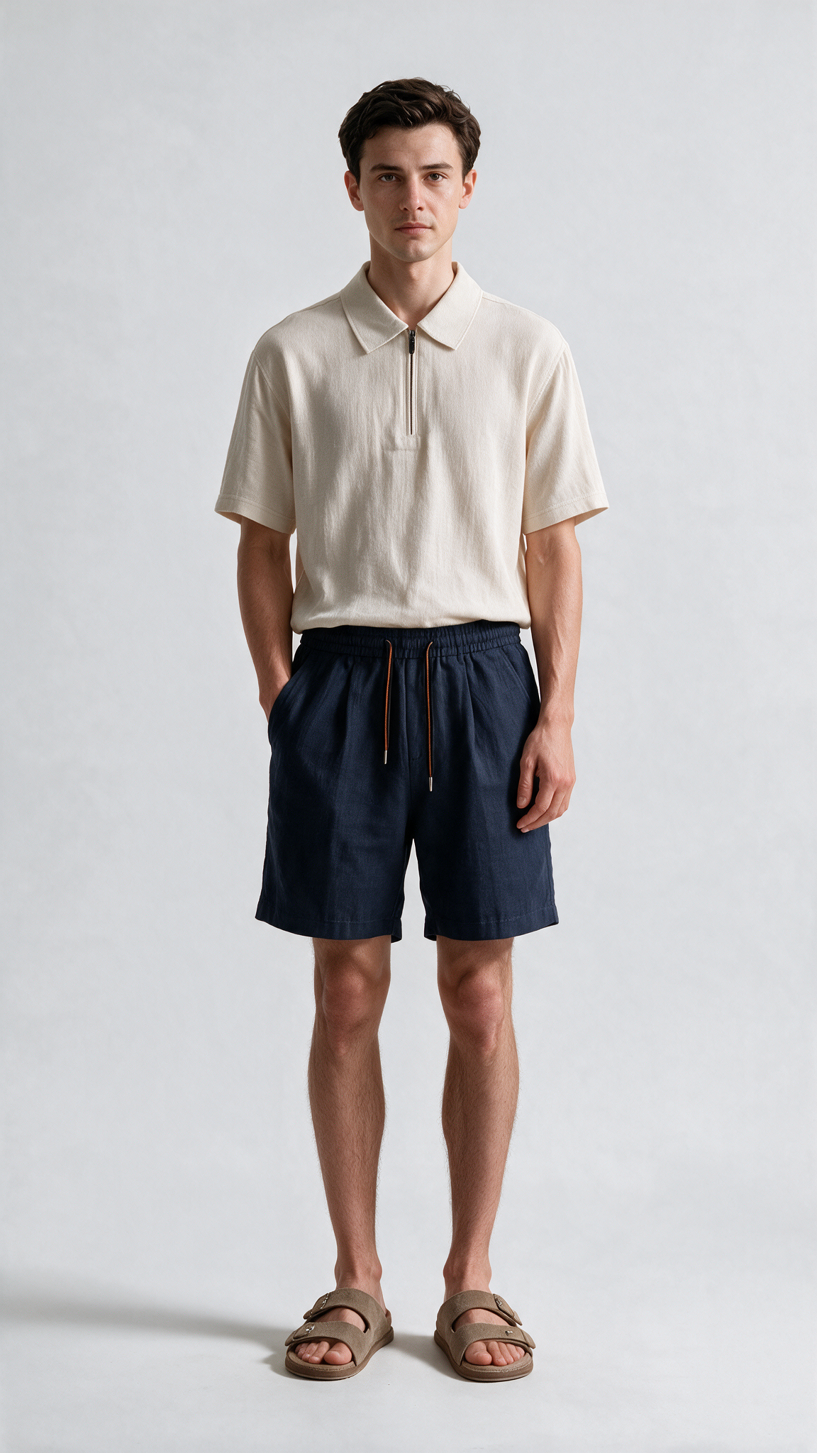 Linen Shorts - Smoky Blue