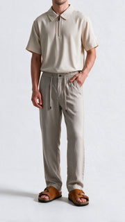 Dress Linen Pant - IVORY GREY