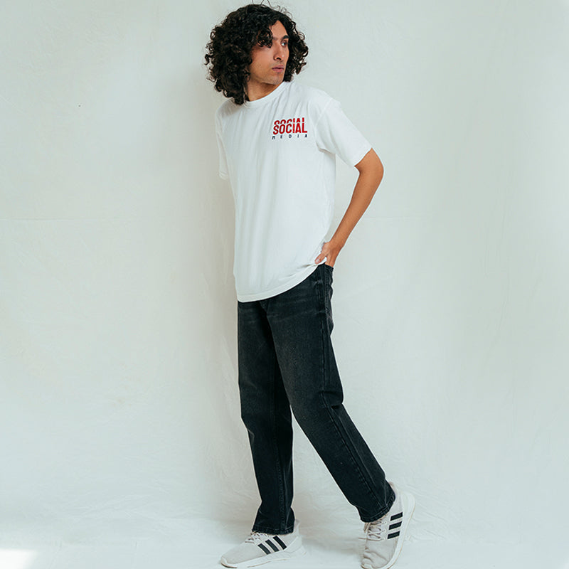 Straight fit jeans - black stone wash