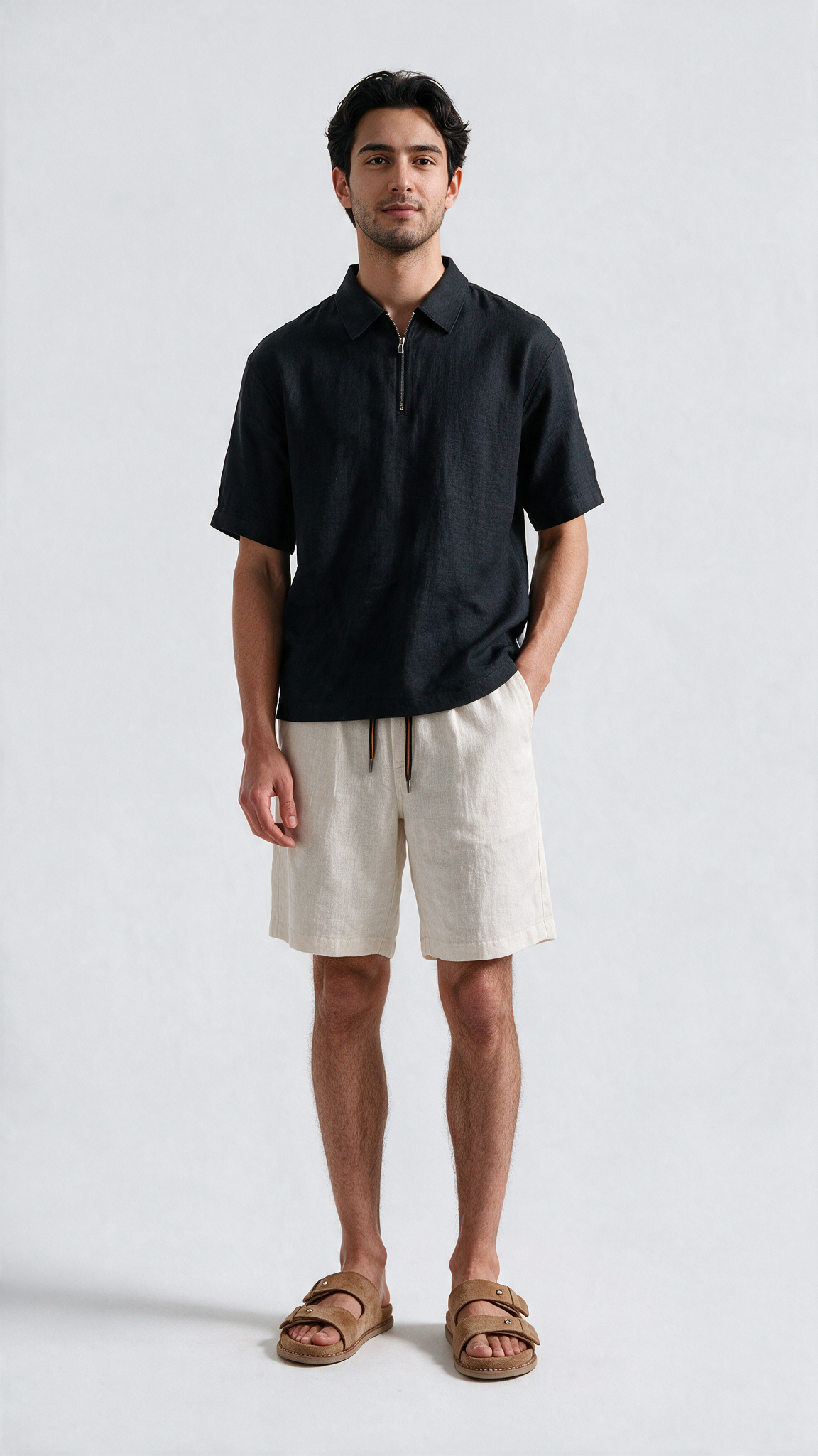 Linen Shorts - Ecru white