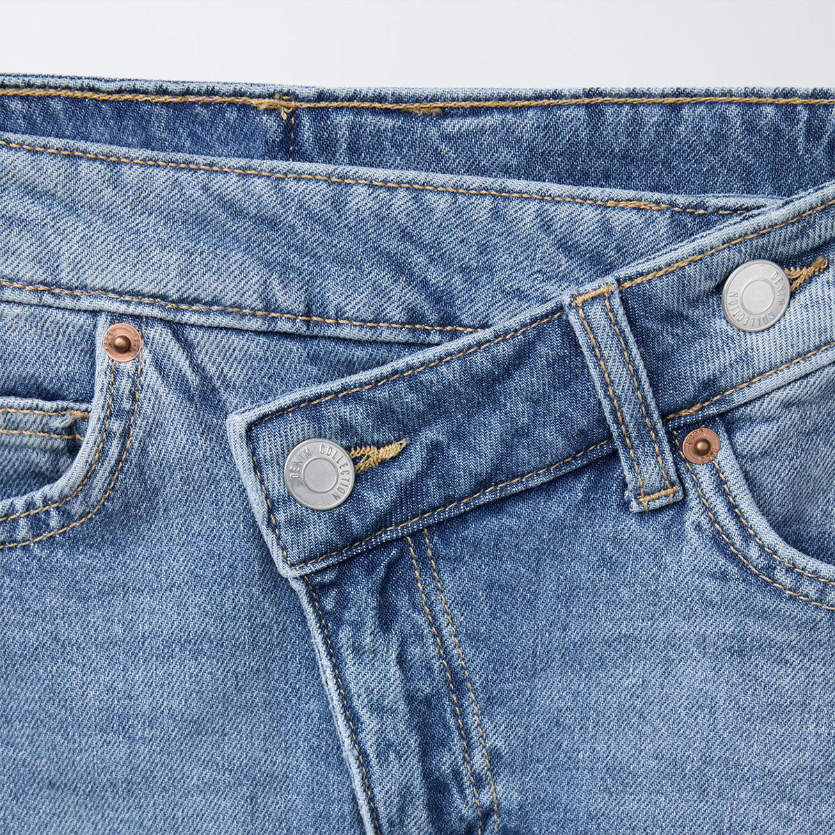 DENIM MIDI SKIRT - DARK DENIM BLUE