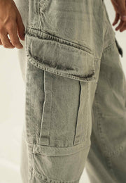Loose Fit Baggy Cargo Trouser - Grey