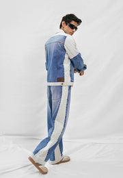 Denim Jacket - Light Blue & White