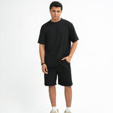 Waffle Knit Twin Set - Classic Black