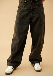 Barrel Fit Jeans - Black Stone Wash