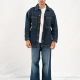 Oversized Denim Shirt - Dark Blue