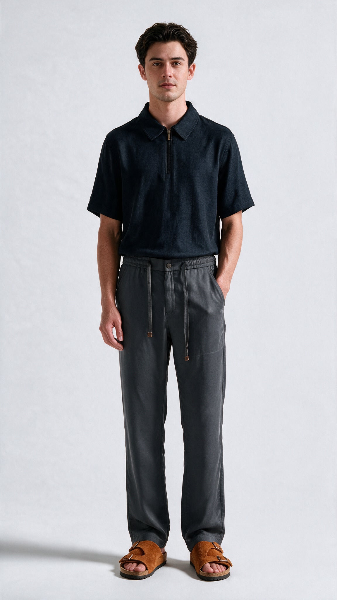 Dress Linen Pant - Charcoal Grey