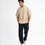 Airy Cotton Oversized T-Shirt - Cream Beige