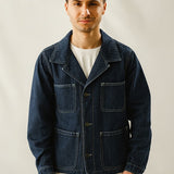 Denim Jacket With Contrast Thread - Wrinkle Wash