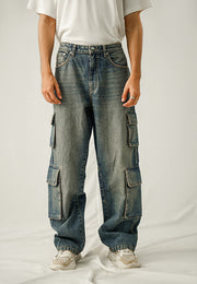 High Rise Straight Fit Cargo - Tint Over Dyed