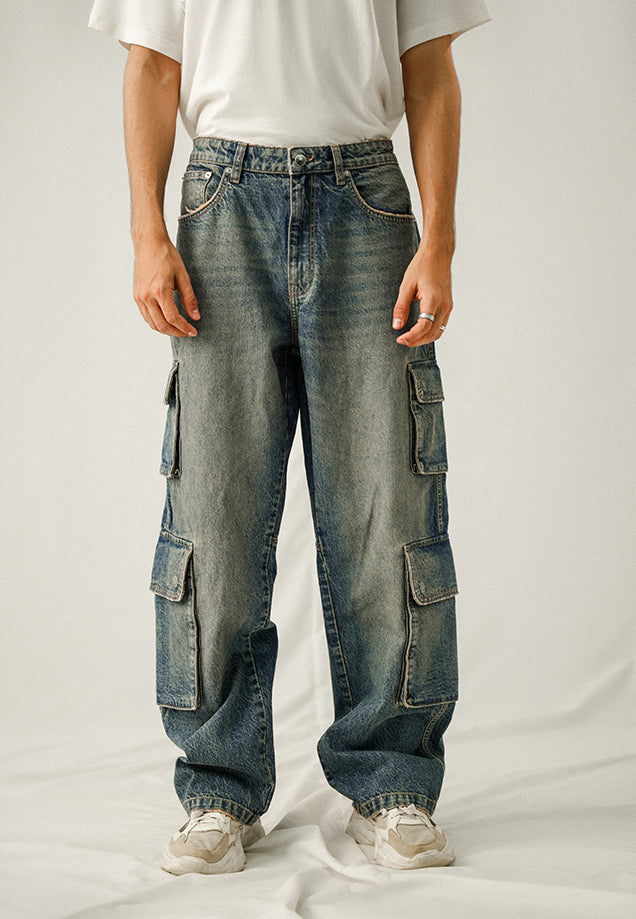 High Rise Straight Fit Cargo - Tint Over Dyed
