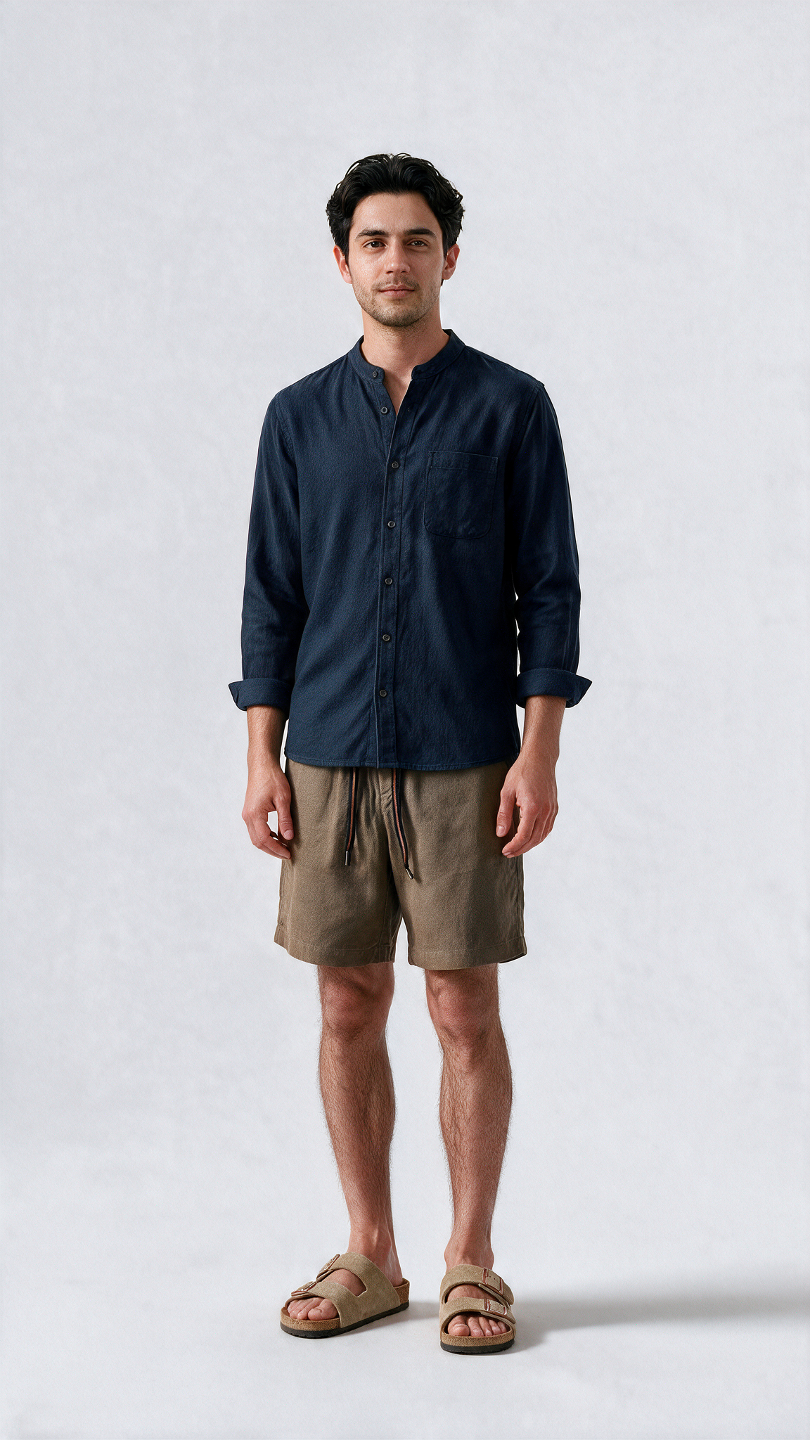 Linen Shorts - Olive Green