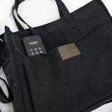 Oversized Denim Laptop Bag - Black