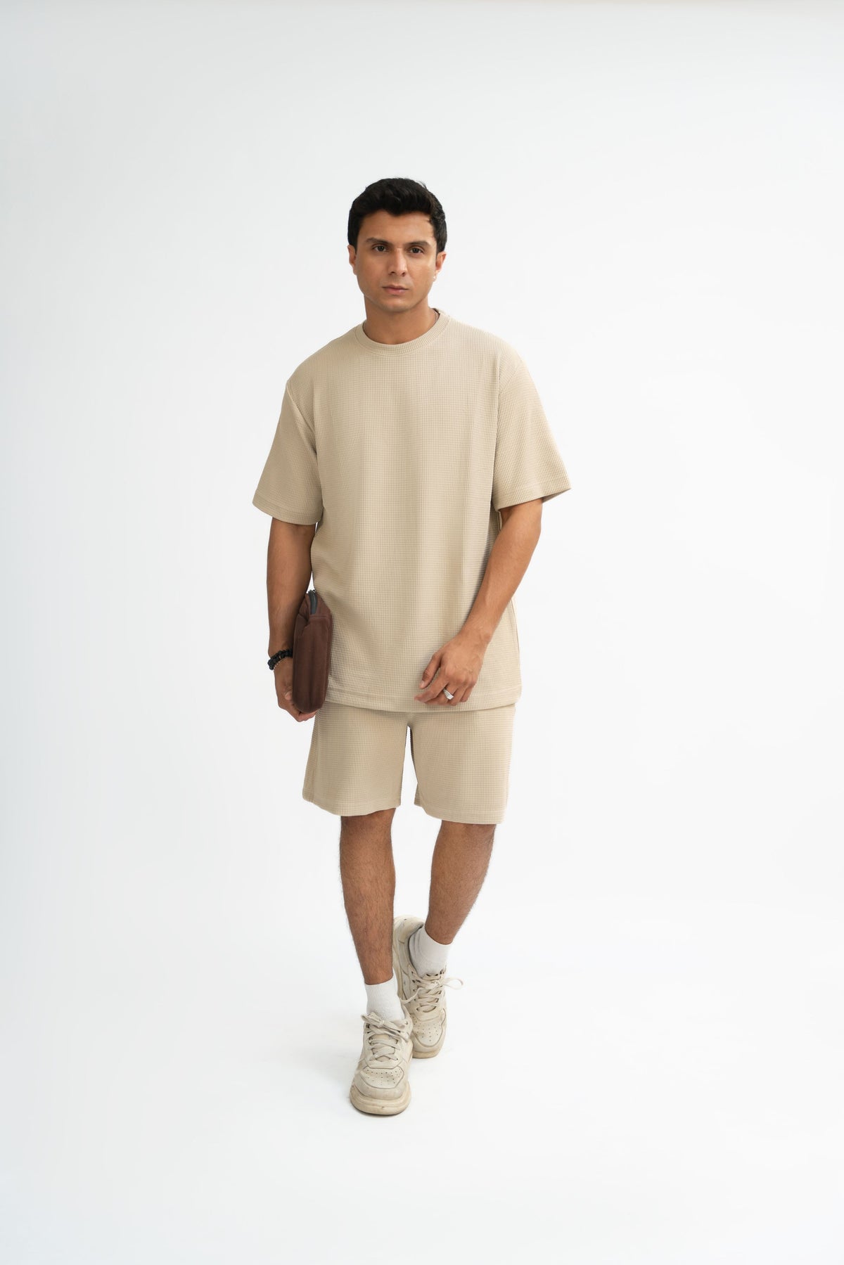 Waffle Knit Twin Set - Cream Beige
