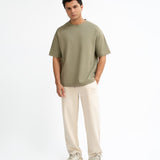 Airy Cotton Oversized T-Shirt - Sage Green