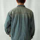 Denim Over Shirt With Flap Pockets Overdyed