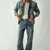 Denim Over Shirt With Flap Pockets Overdyed