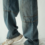 Straight Fit Cargo Pocket Jeans Tint Over Dye