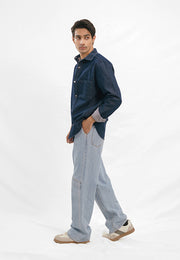 Loose Fit Baggy Trouser - Light Blue