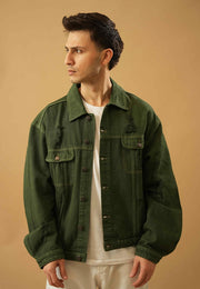 Green Dyed Oversized Jacket