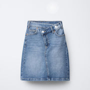 DENIM MIDI SKIRT - DARK DENIM BLUE
