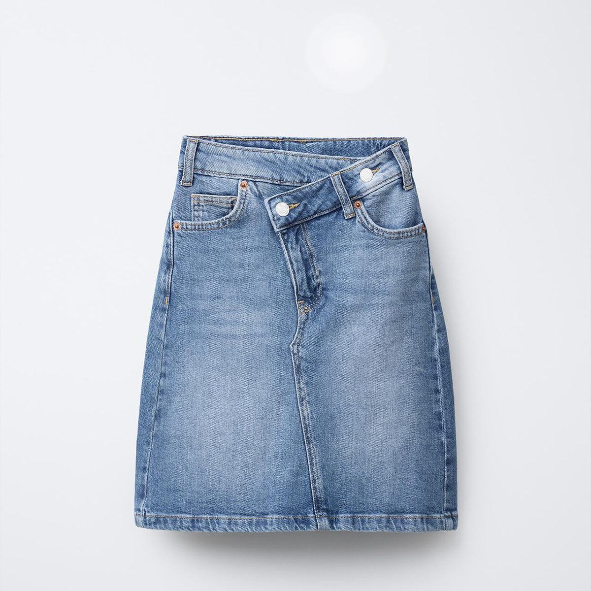 DENIM MIDI SKIRT - DARK DENIM BLUE